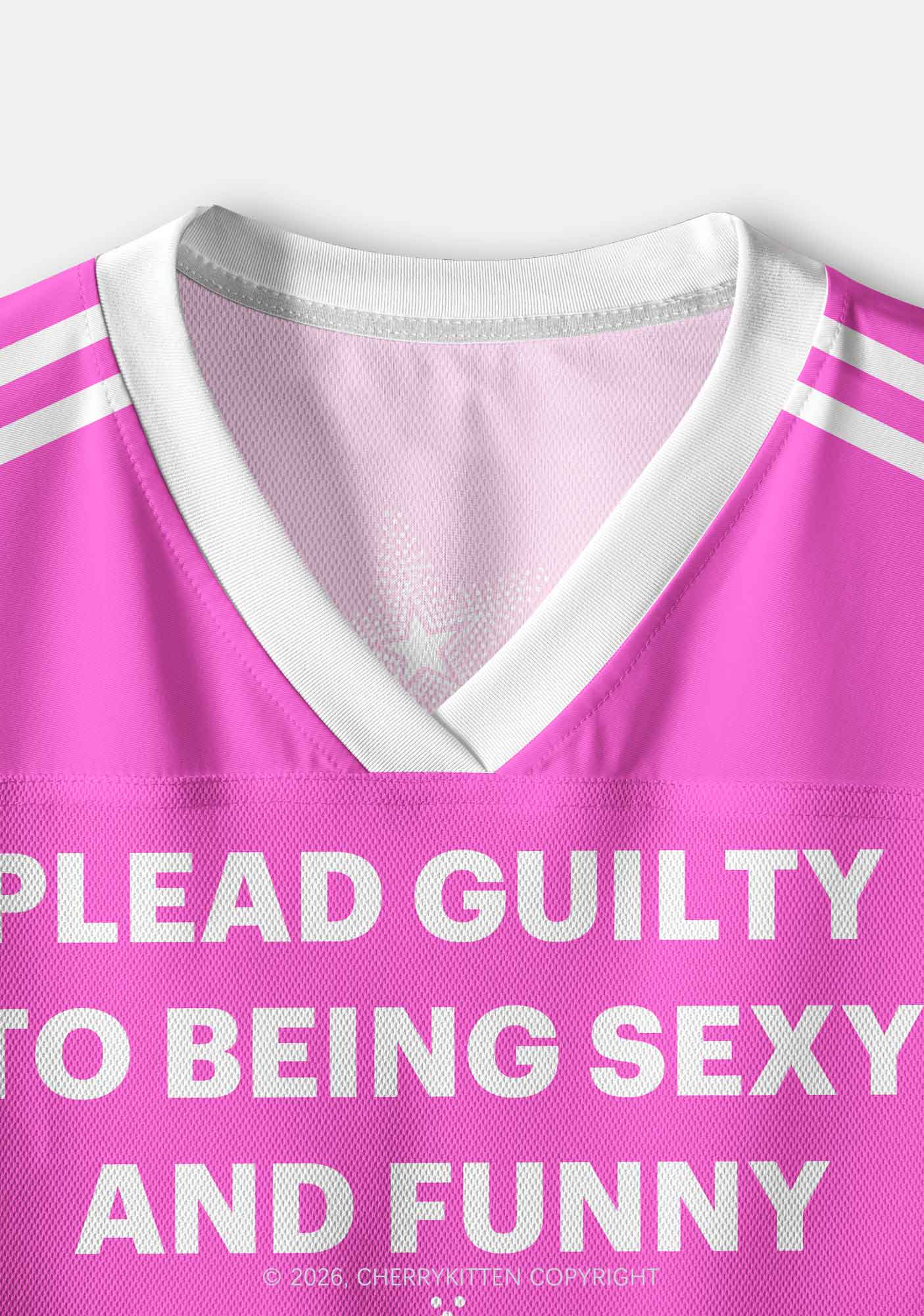 Plead Guilty To Being Funny Y2K Crop Sport Jersey Shirts Cherrykitten