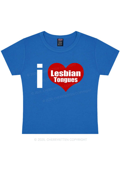 I Love Lesbian Tongues Y2K Baby Tee Cherrykitten