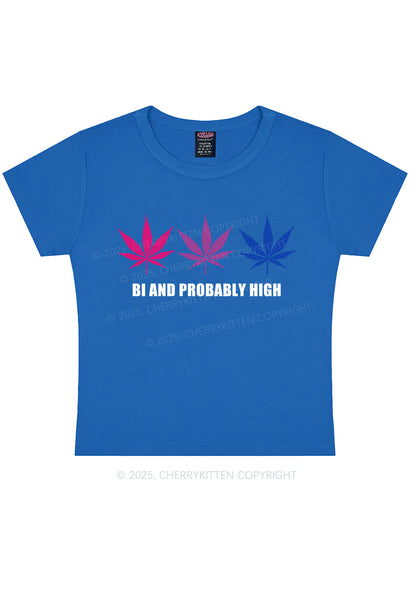 Bi Probably High Pride Y2K Baby Tee Cherrykitten