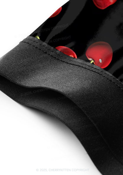 Black Cherry Valentine's Day Y2K Print Couples Boxer Thong Set Cherrykitten