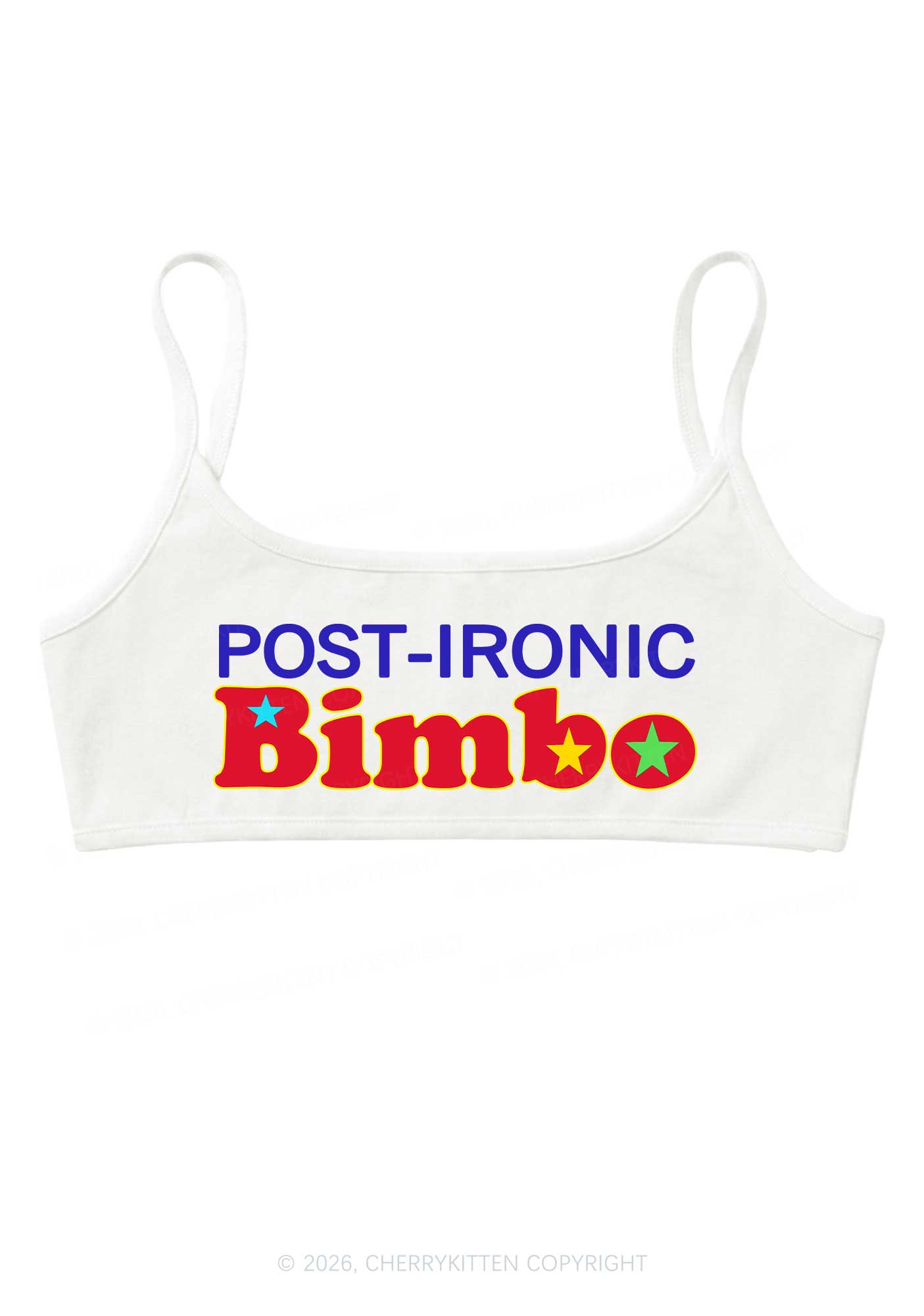 Post Ironic Bimbo Y2K Super Crop Cami Cherrykitten