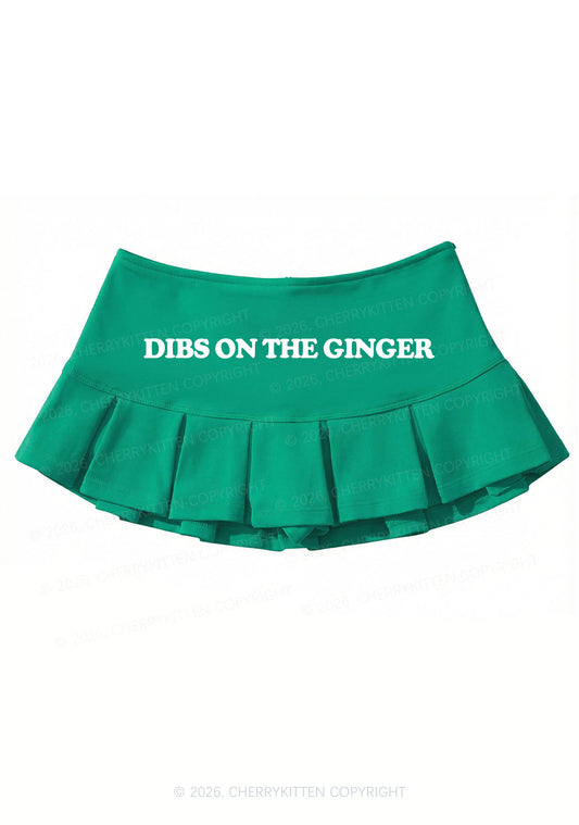 Dibs On The Ginger St Patricks Y2K Mini Pleated Skirts Cherrykitten