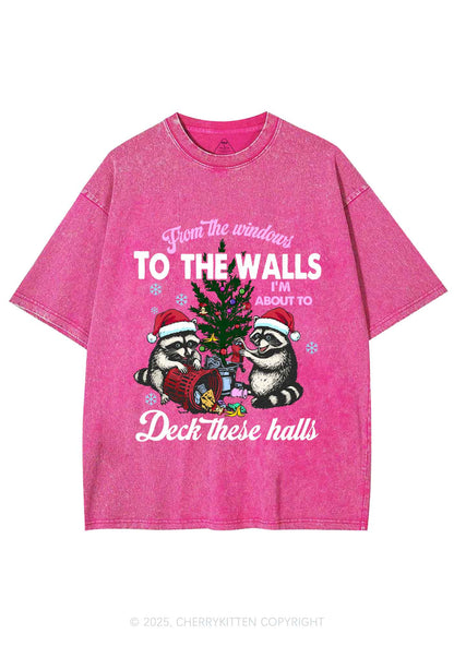 Christmas To The Walls Y2K Shirts Washed Tee Cherrykitten