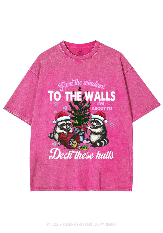 Christmas To The Walls Y2K Shirts Washed Tee Cherrykitten