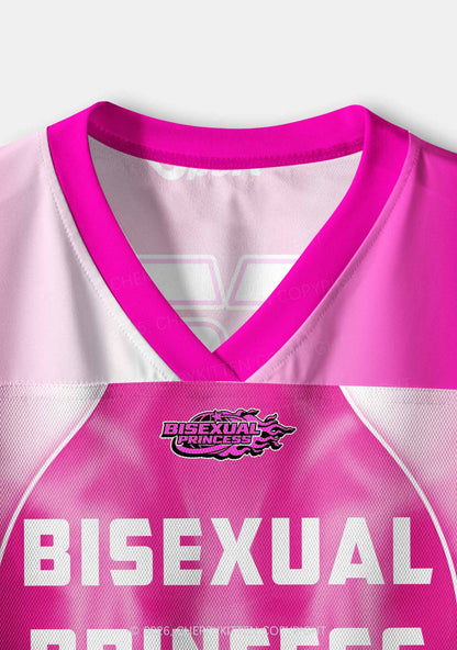 Hot Pink Bisexual Princess Pride Y2K Crop Sport Jersey Shirts Cherrykitten