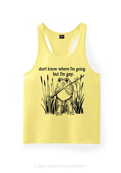 But I Am Gay Frog Pride Y2K Men Racerback Tank Top Cherrykitten