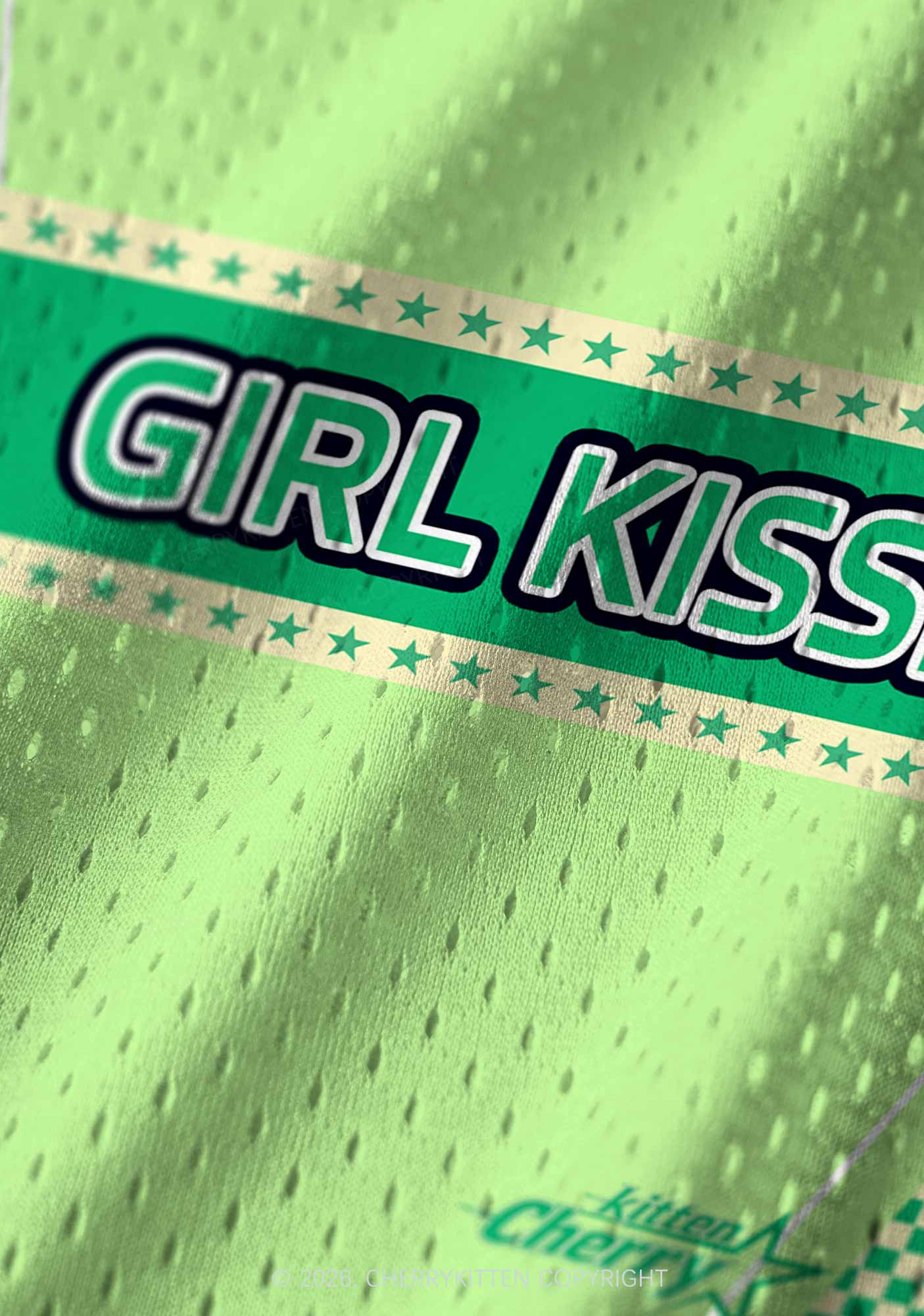 Green Girl Kisser Pride Y2K Sport Jersey Tank Cherrykitten
