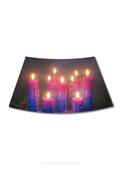 Bisexual Melting Candles Pride Y2K Print Mini Skirt Cherrykitten