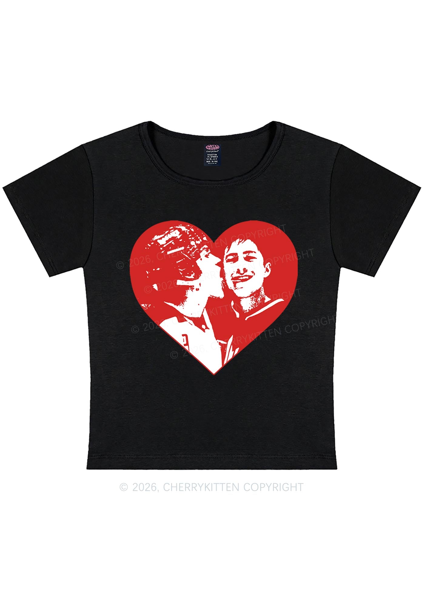 Red Heart Bros HR Y2K Baby Tee Cherrykitten