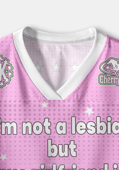 My Girlfriend Is Lesbian Pride Y2K Crop Sport Jersey Shirts Cherrykitten