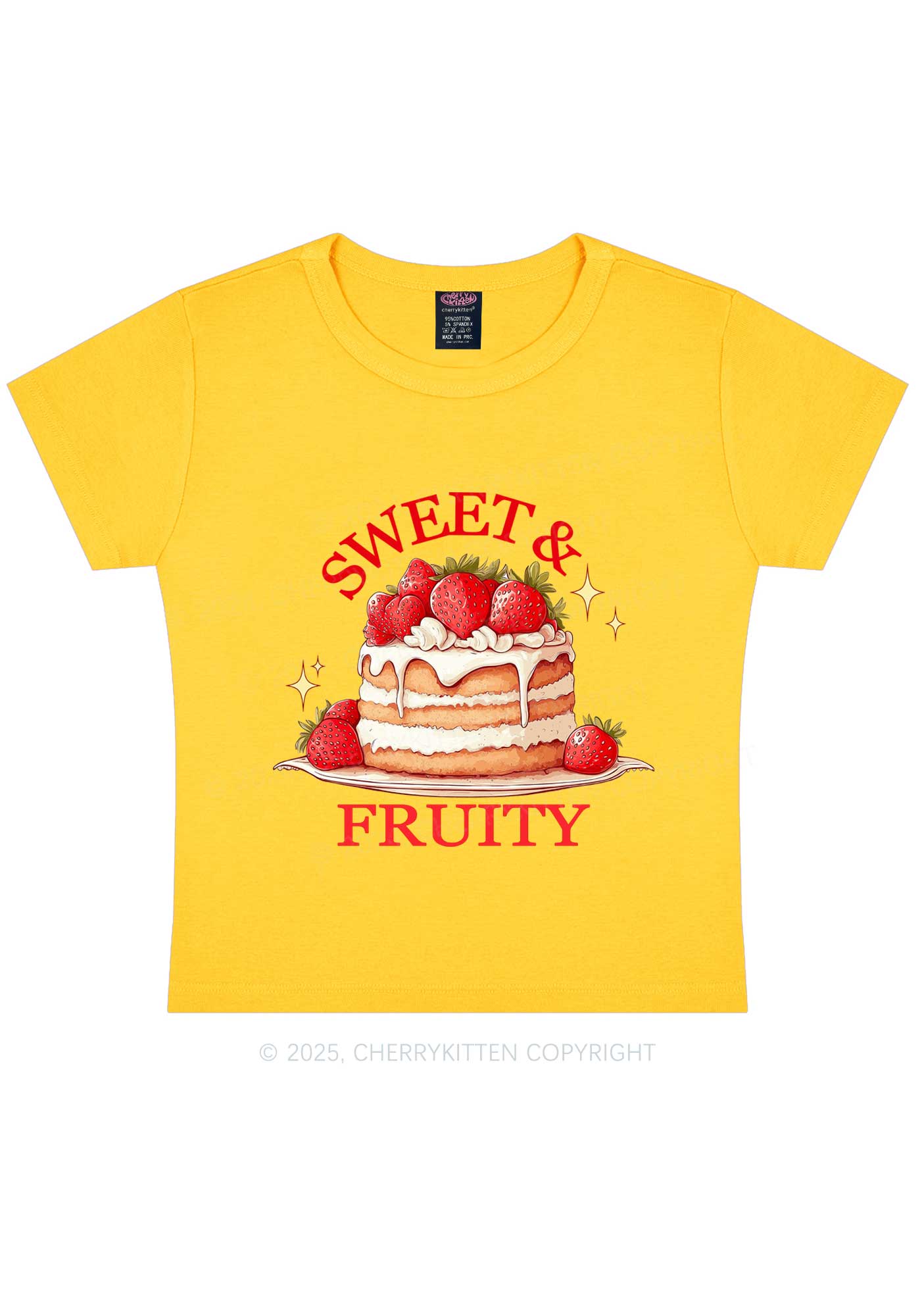 Sweet And Fruity Cake Y2K Baby Tee Cherrykitten