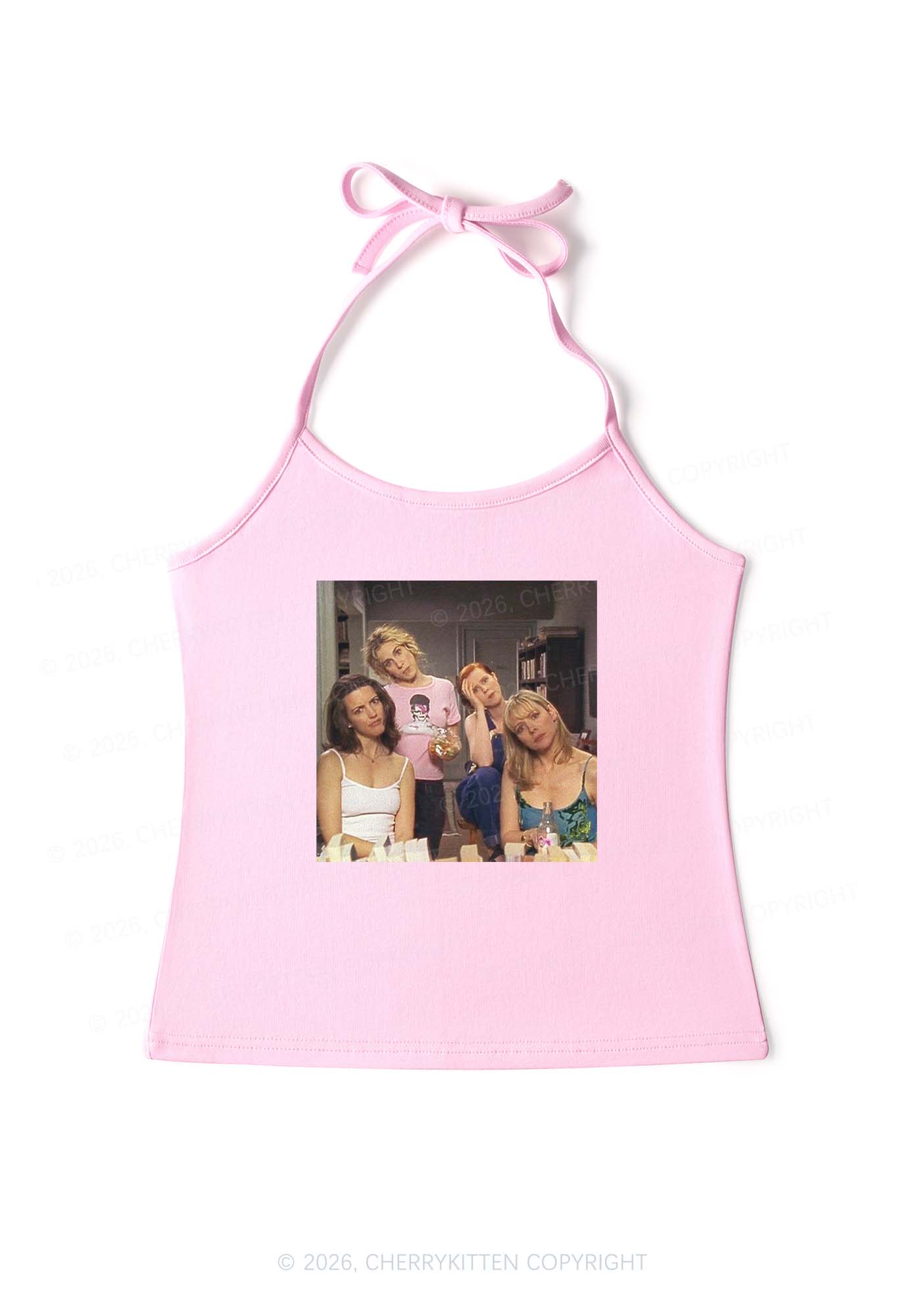 Girl Puzzled Y2K Halter Neck Cami Cherrykitten