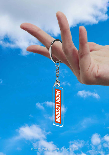 Mean Lesbian Pride 1Pc Y2K Keychain Cherrykitten