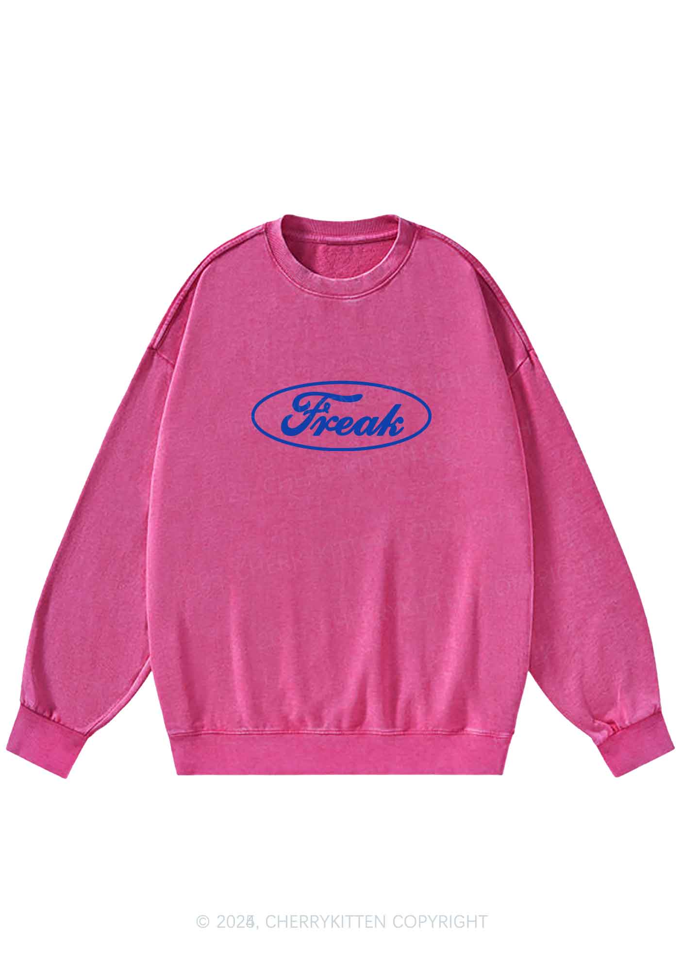 Oval Freak Y2K Washed Sweatshirts Cherrykitten