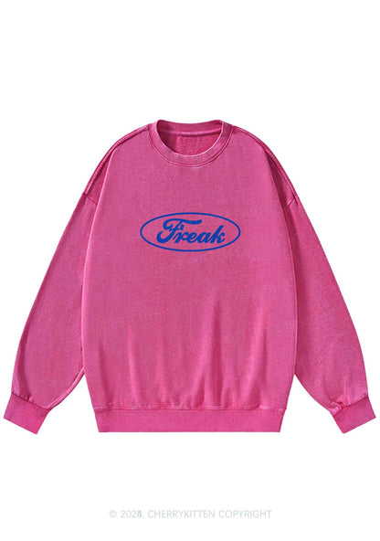 Oval Freak Y2K Washed Sweatshirts Cherrykitten