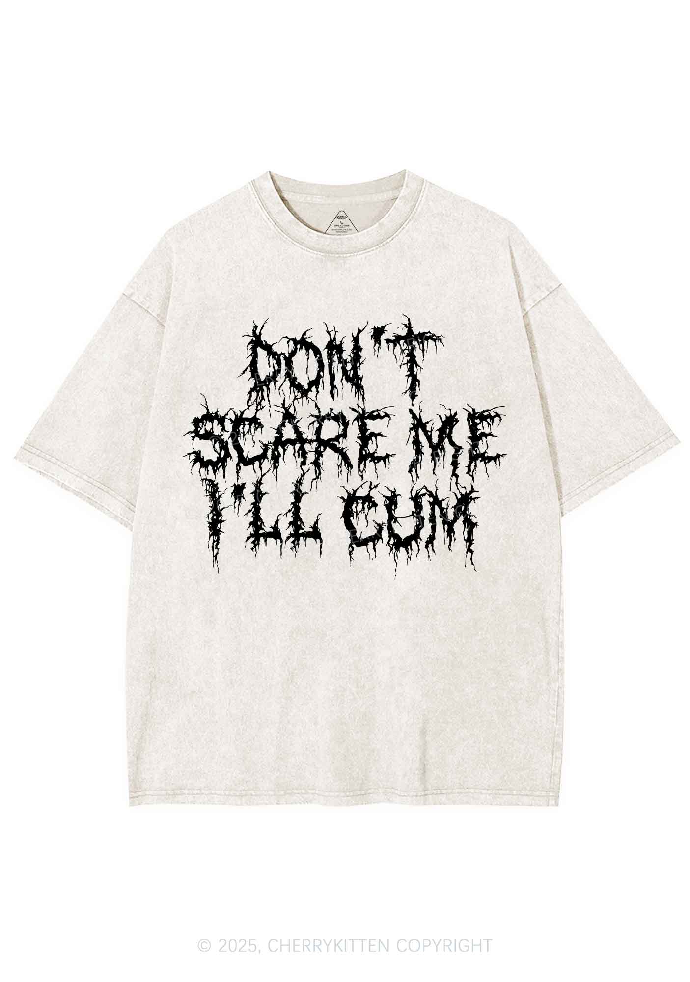 Halloween Dont Scare Me Cum Y2K Shirts Washed Tee Cherrykitten
