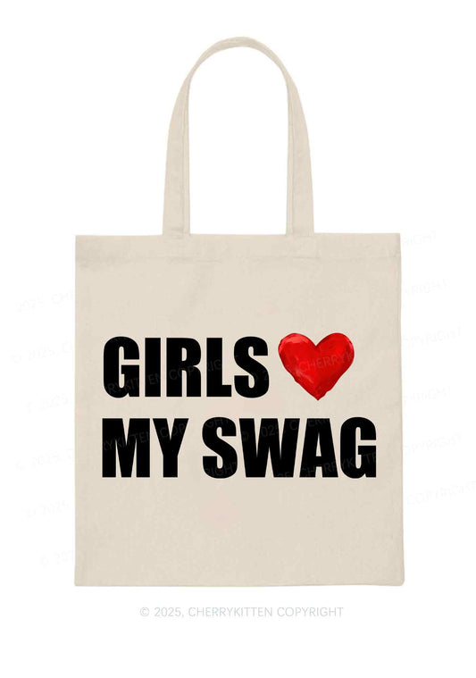 Girls Love My Swag Y2K Canvas Tote Bag Cherrykitten