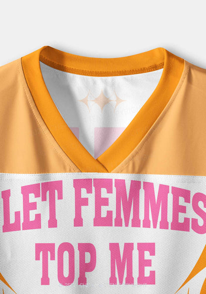 Orange I Let Femmes Top Me Pride Y2K Crop Sport Jersey Shirts Cherrykitten