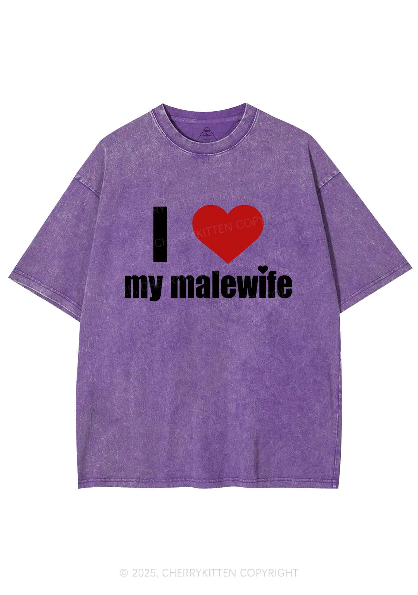 I Love My Malewife Pride Y2K Shirts Washed Tee Cherrykitten