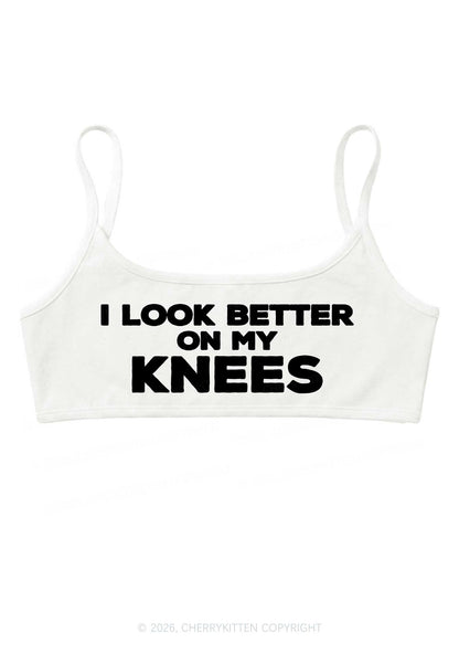 I Look Better On My Knees Y2K Super Crop Cami Cherrykitten
