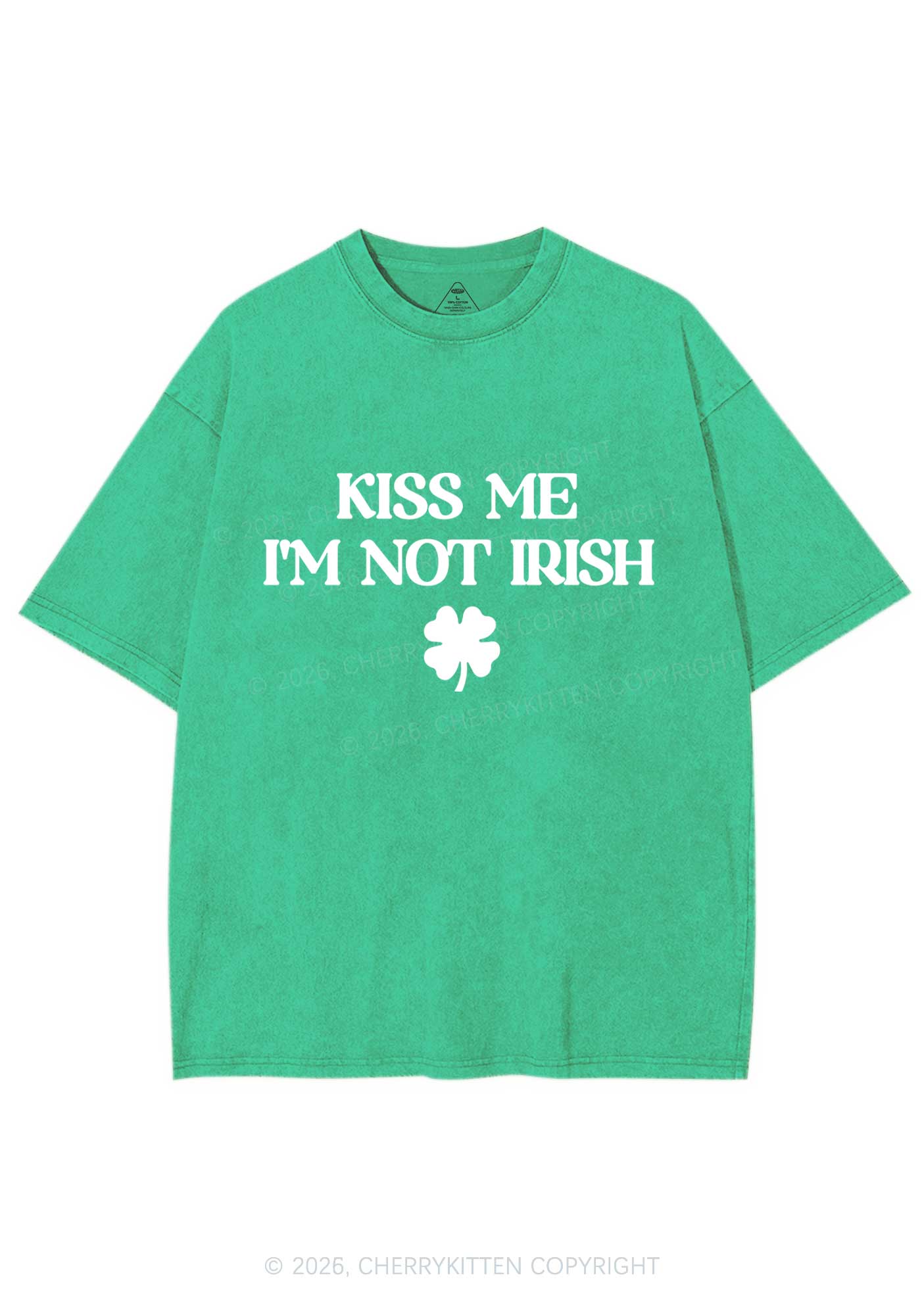 Im Not Irish St Patricks Y2K Washed Tee Cherrykitten