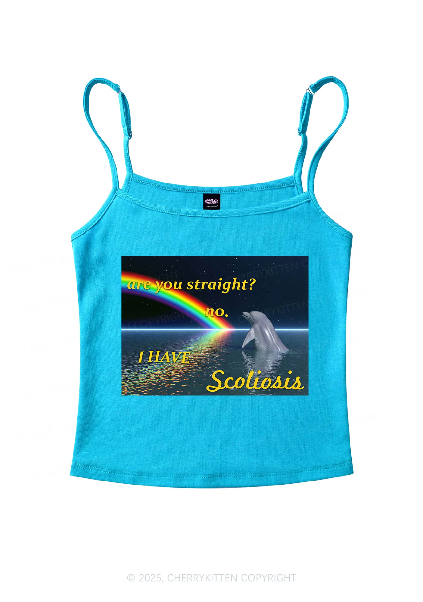 I Have Scoliosis Pride Y2K Spaghetti Strap Cami Cherrykitten