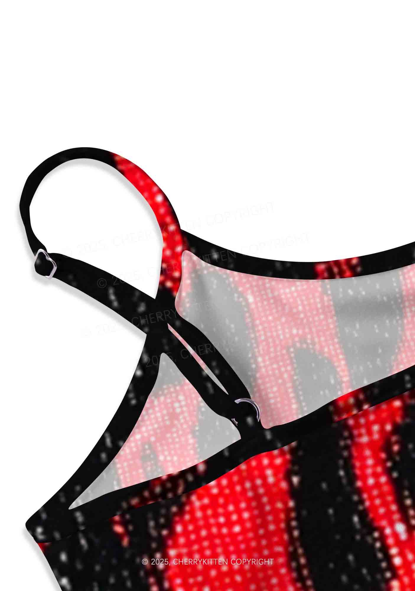 Glitter Flame Y2K Print Cami Crop Top Cherrykitten