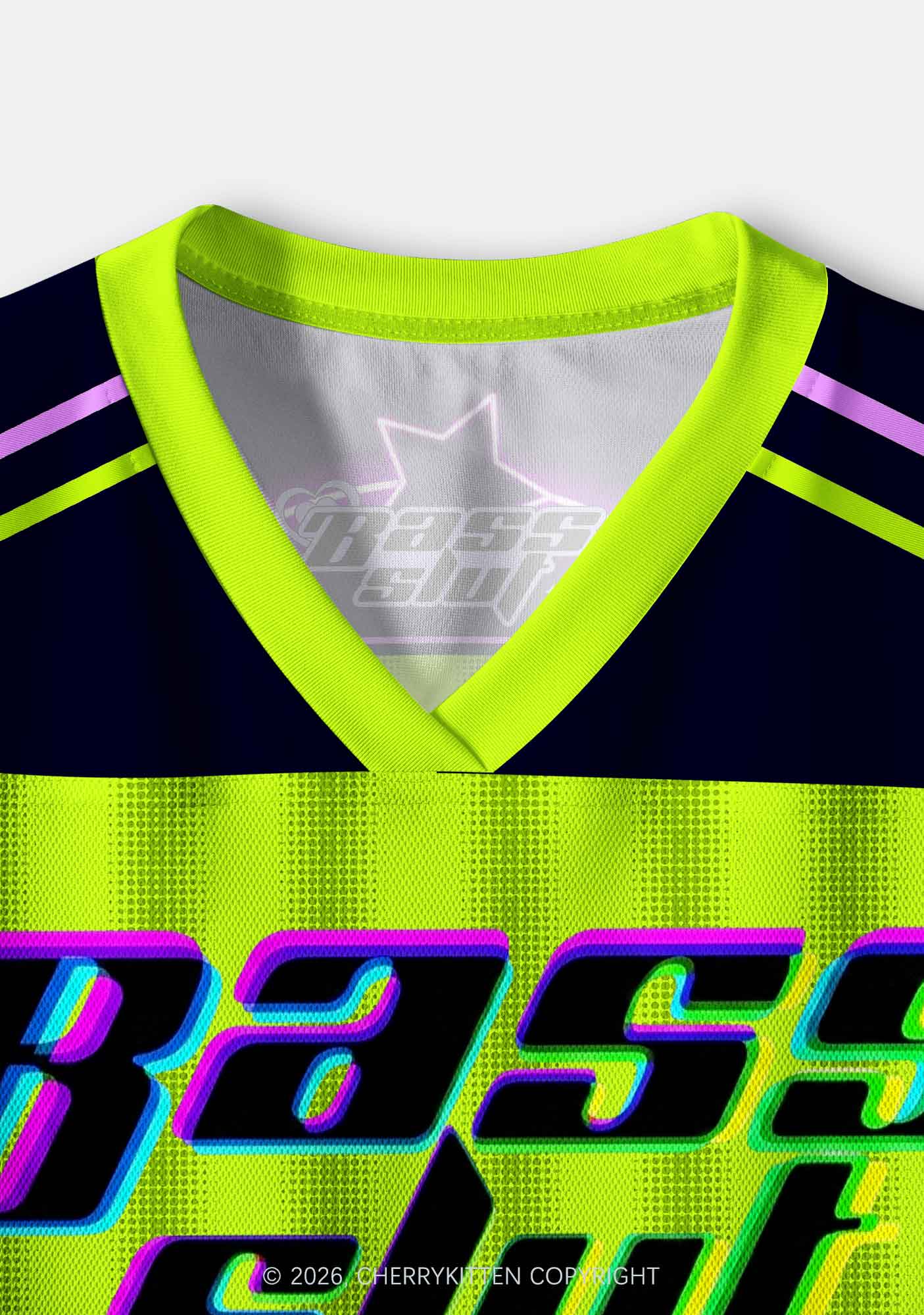 Green Bass Slxt Y2K Crop Sport Jersey Shirts Cherrykitten