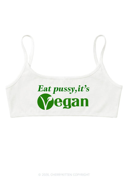 Eat Puxxy Its Vegan Y2K Super Crop Cami Cherrykitten