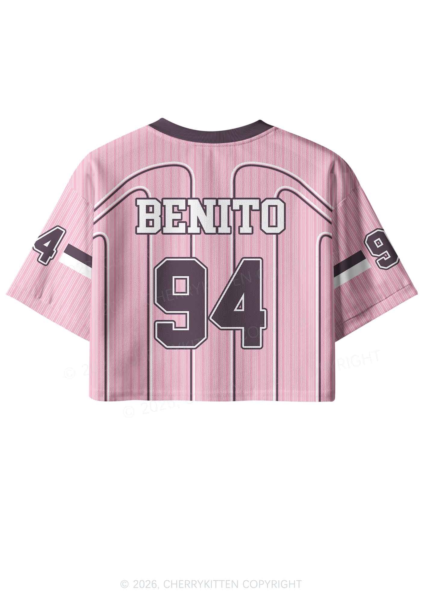 Pink Stripes Bunny Y2K Crop Sport Jersey Shirts Cherrykitten