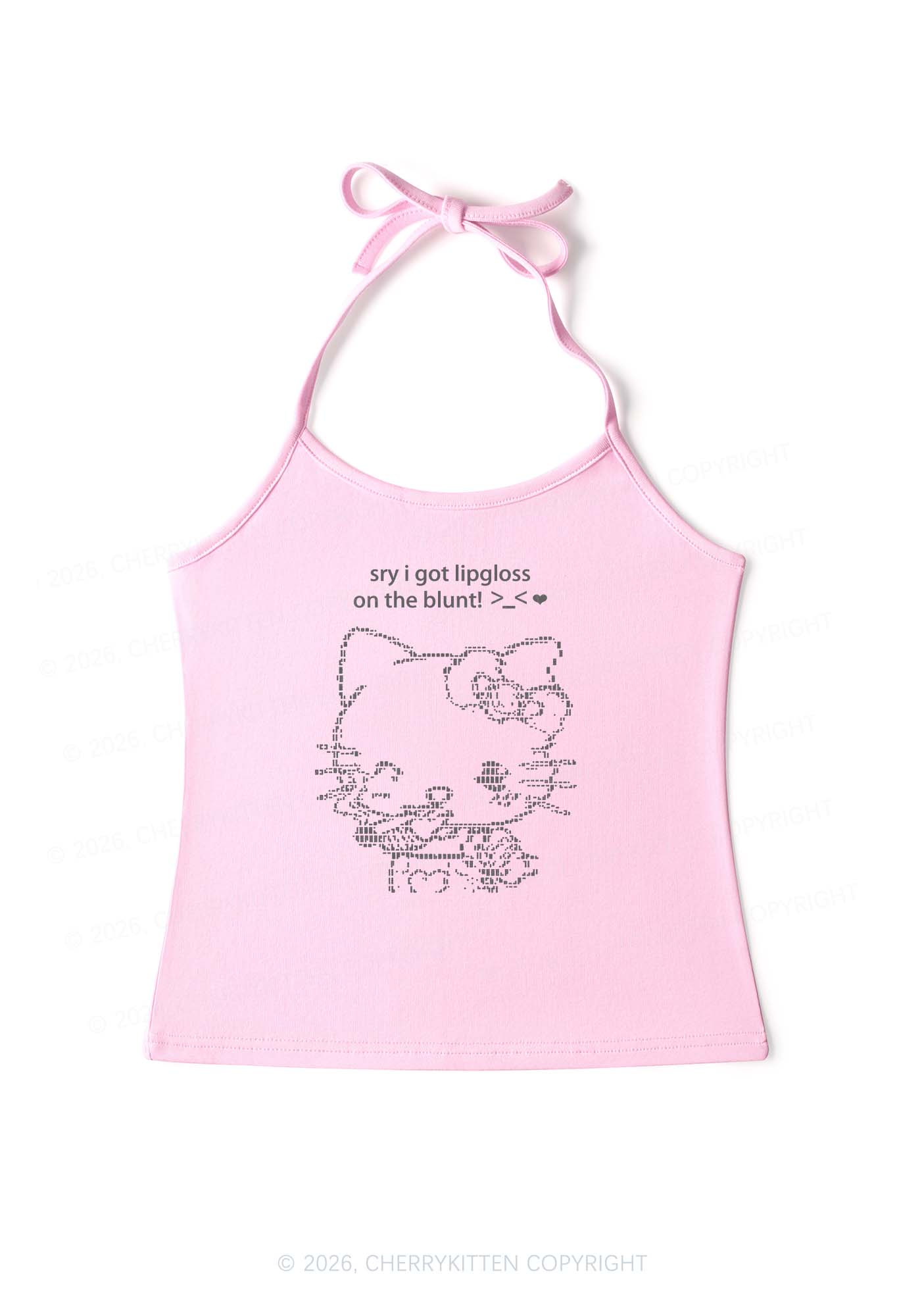Sorry About Lipgloss Y2K Halter Neck Cami Cherrykitten