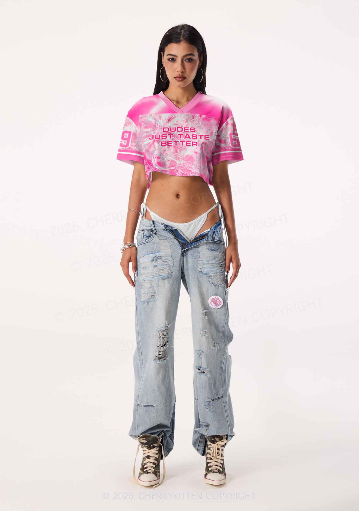 Dudes Just Taste Better Pride Y2K Crop Sport Jersey Shirts Cherrykitten
