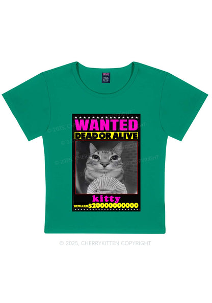 Custom Wanted Kitten Y2K Baby Tee Cherrykitten