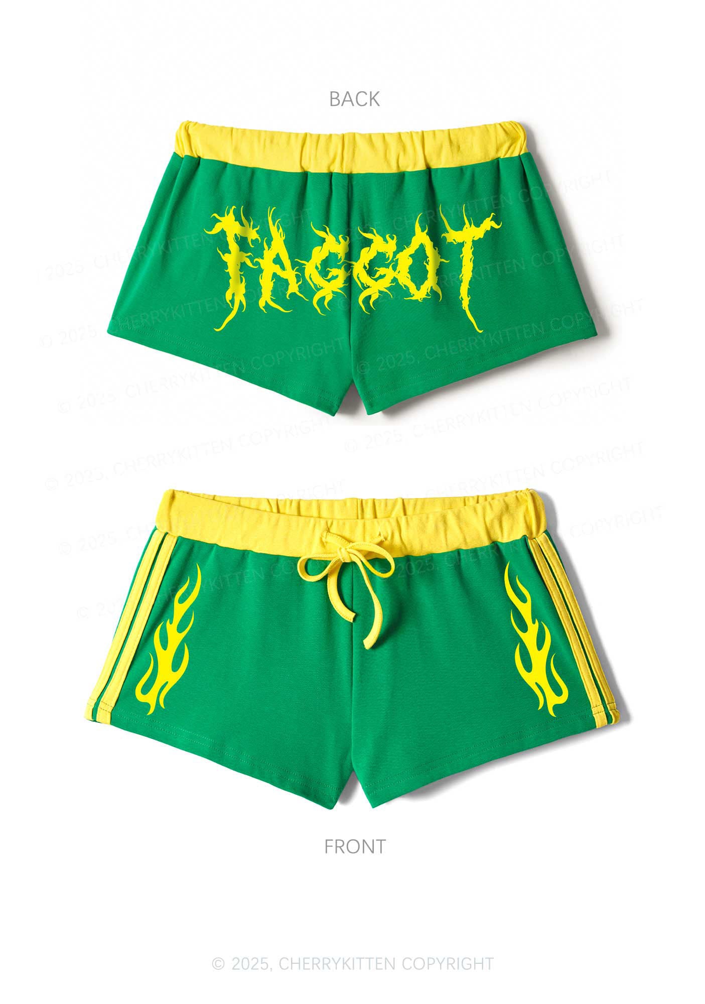Punk Faggot Pride Y2K Drawstring Mini Shorts Cherrykitten