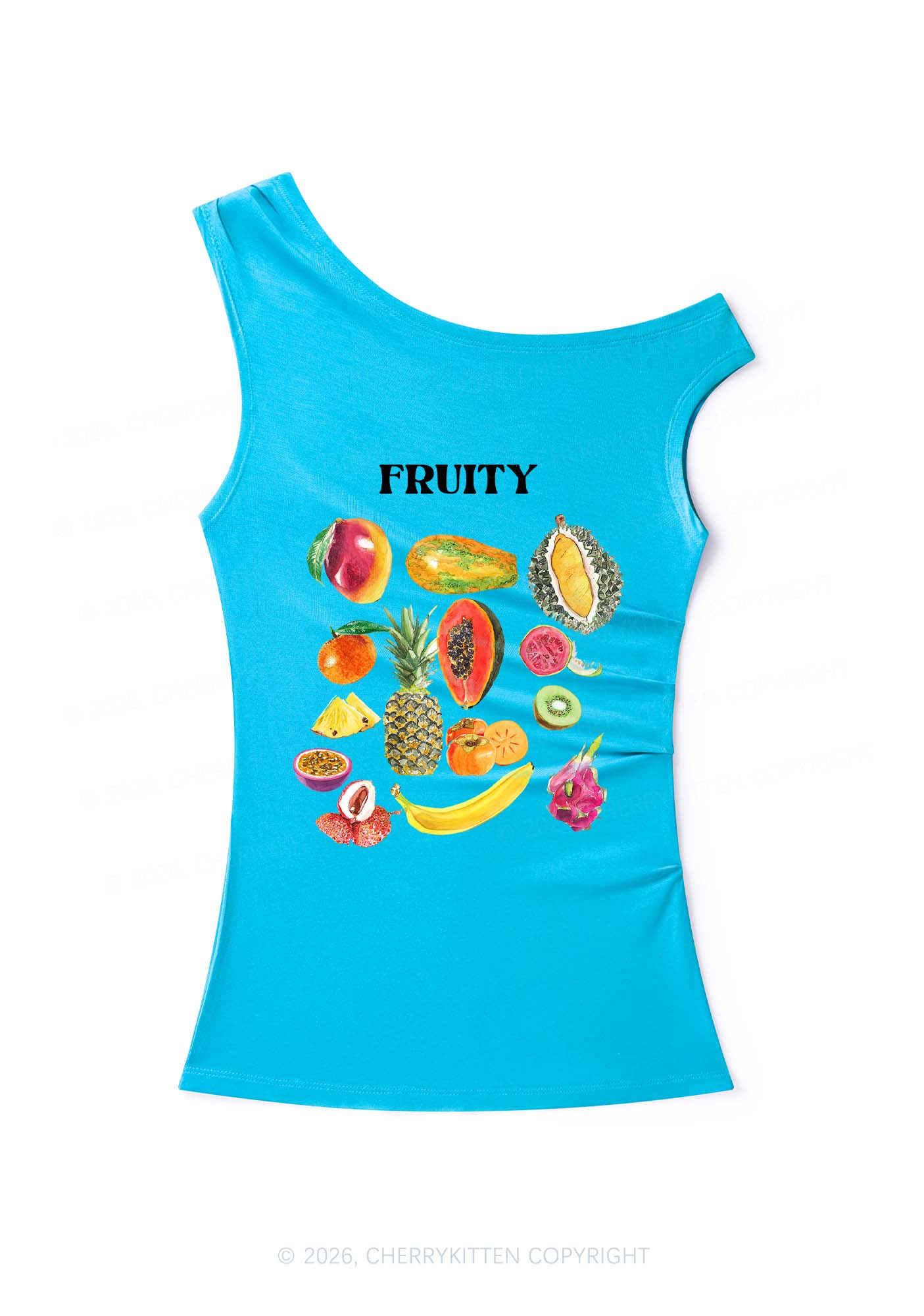 Fruity Y2K Off Shoulder Tank Top Cherrykitten