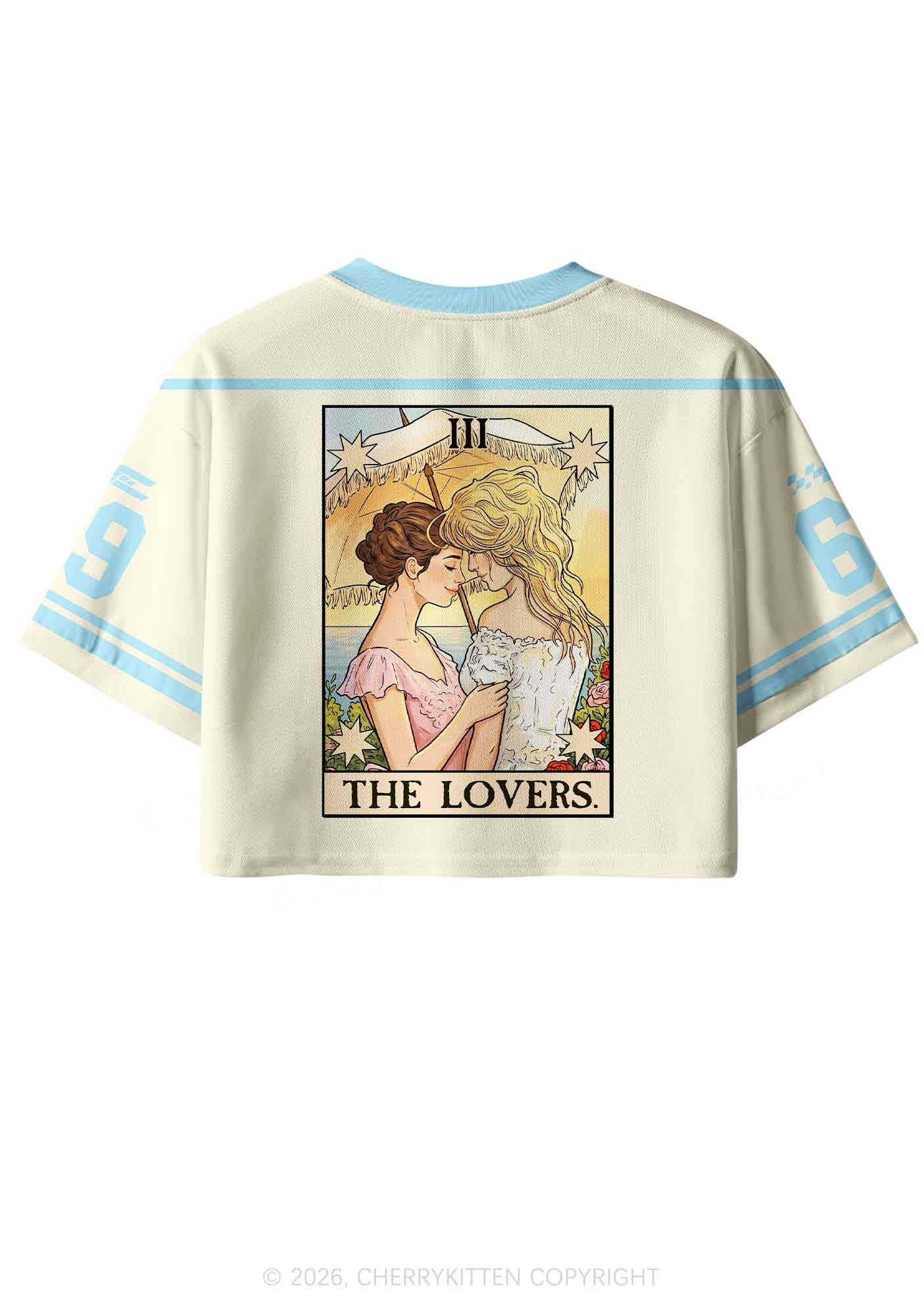 Vintage Beach Lesbian Lovers Pride Y2K Crop Sport Jersey Shirts Cherrykitten