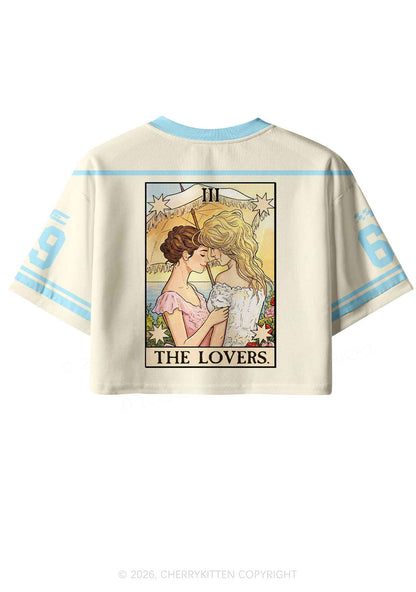 Vintage Beach Lesbian Lovers Pride Y2K Crop Sport Jersey Shirts Cherrykitten