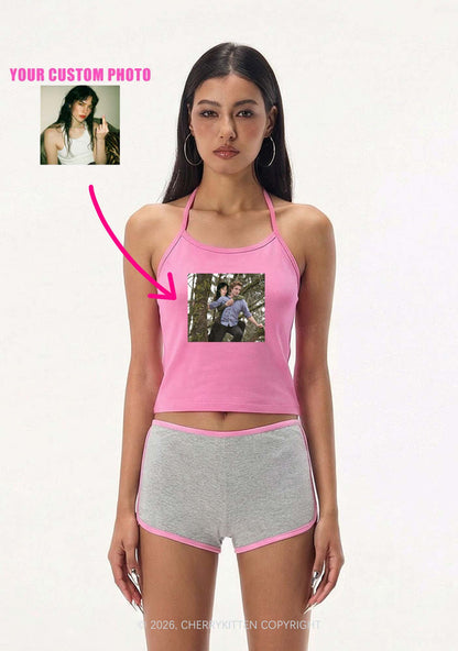 Custom Face Y2K Halter Neck Cami Cherrykitten