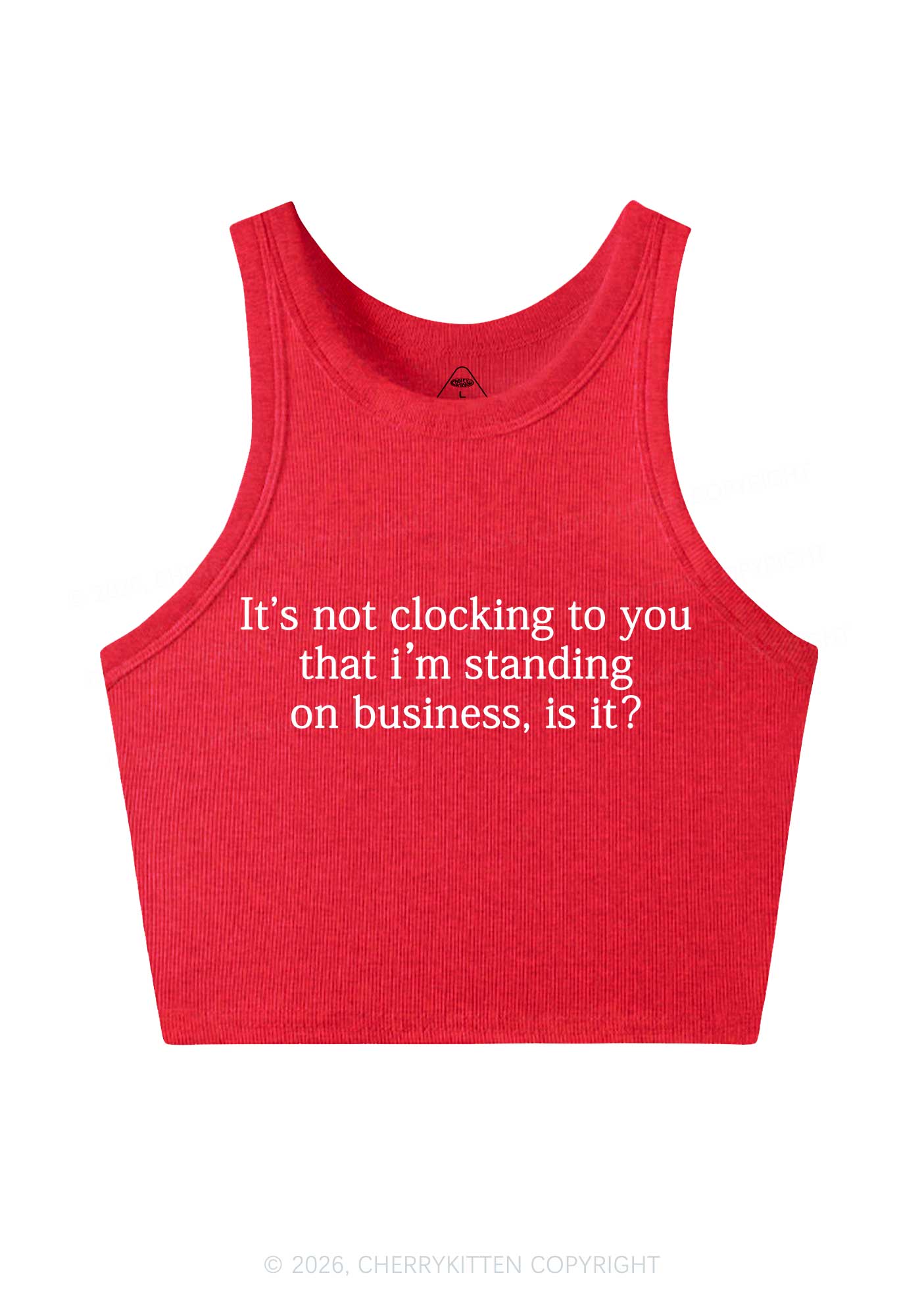 Standing On Business Y2K Crop Tank Top Cherrykitten