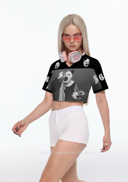 Custom Halloween Horror Clown Y2K Crop Sport Jersey Shirts Cherrykitten