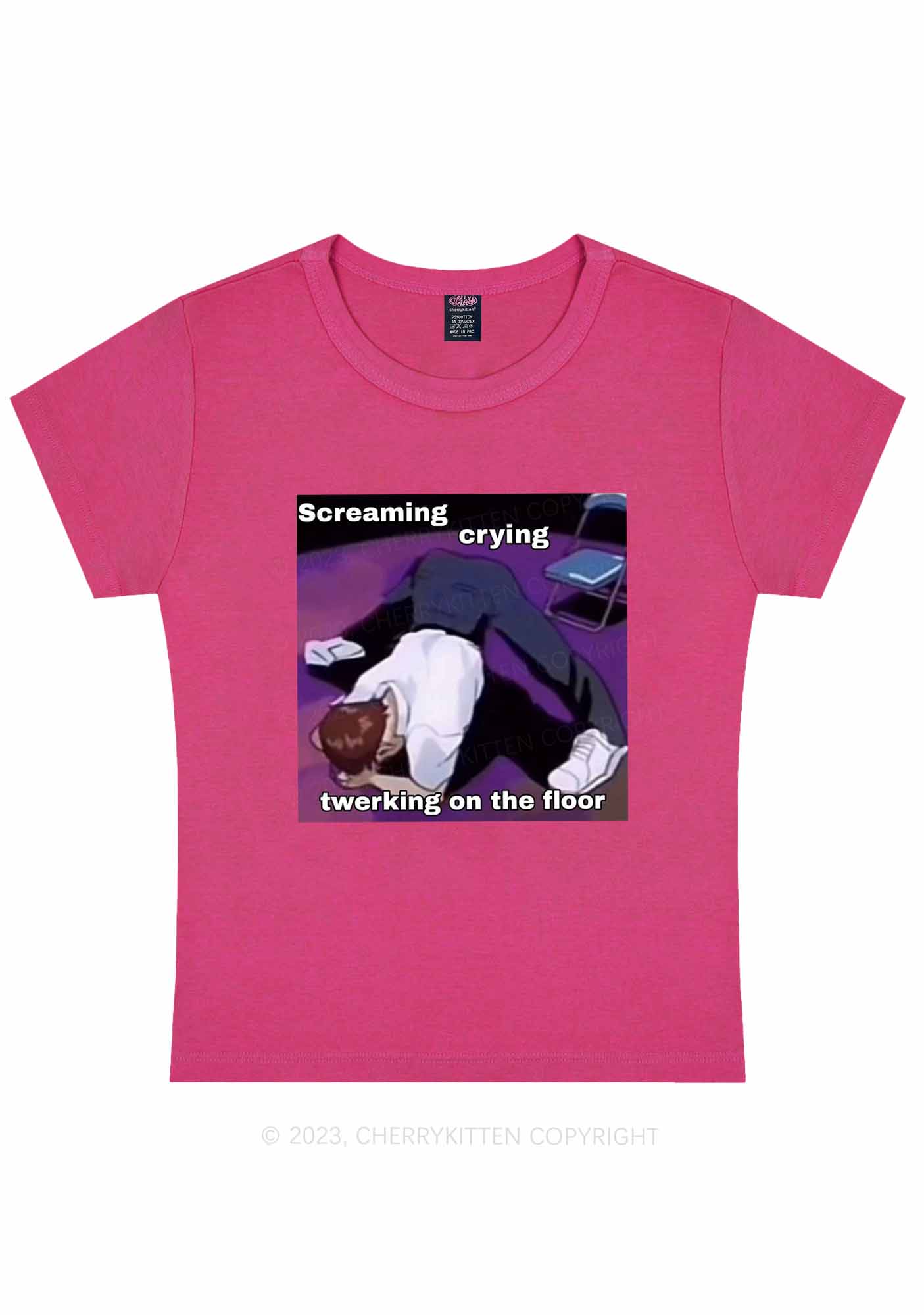 Curvy Screaming Crying Twerking Y2K Baby Tee Cherrykitten