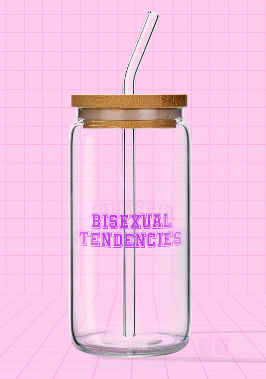 Bisexual Tendencies Pride Y2K Printed Glass Cup Cherrykitten