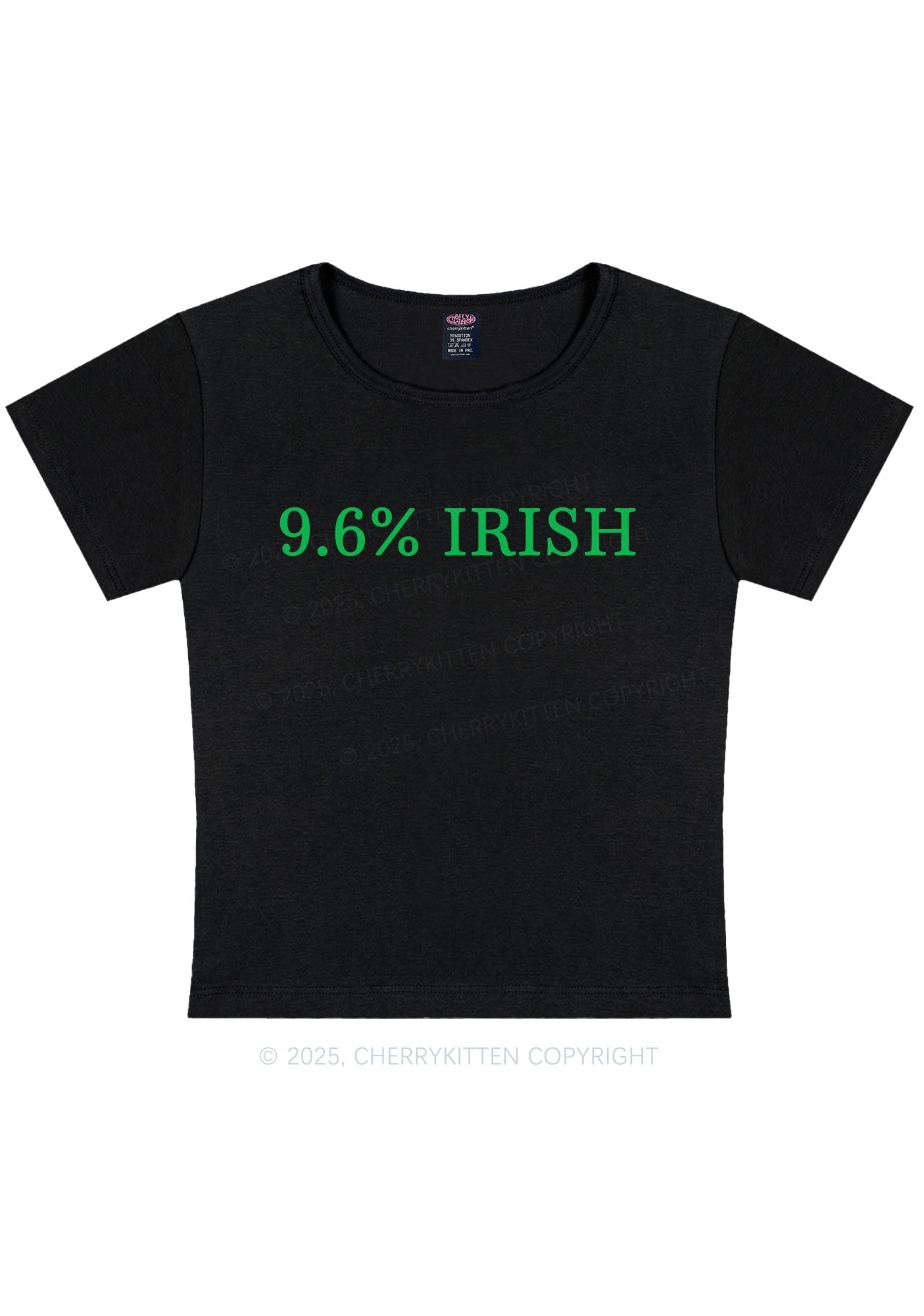 Nine Point Six Percent Irish St Patricks Y2K Baby Tee Cherrykitten