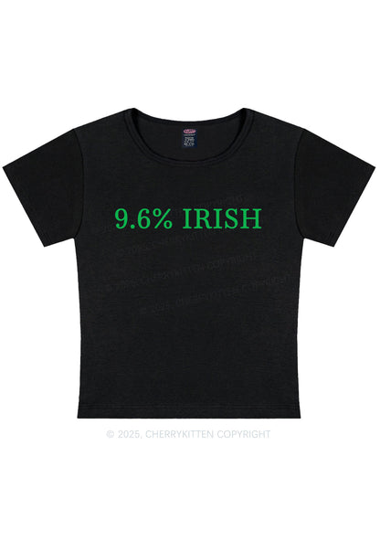 Nine Point Six Percent Irish St Patricks Y2K Baby Tee Cherrykitten