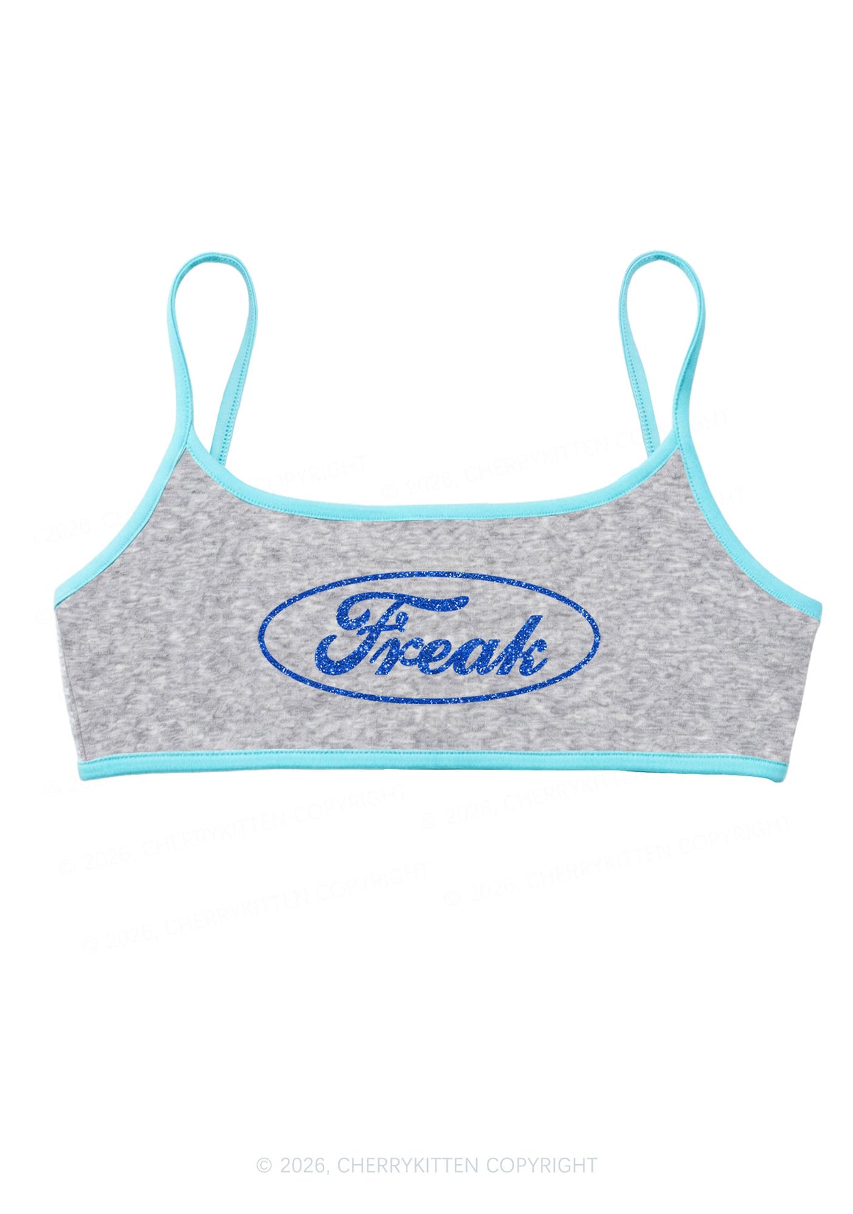 Glitter Oval Freak Y2K Super Crop Cami Cherrykitten