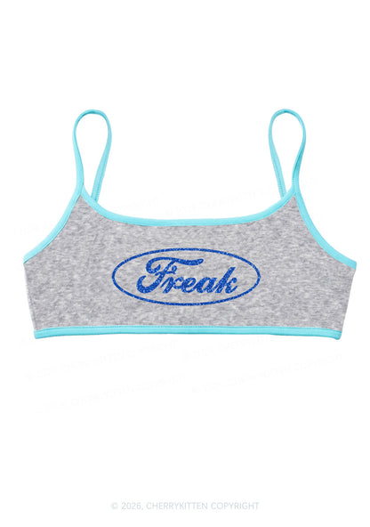 Glitter Oval Freak Y2K Super Crop Cami Cherrykitten
