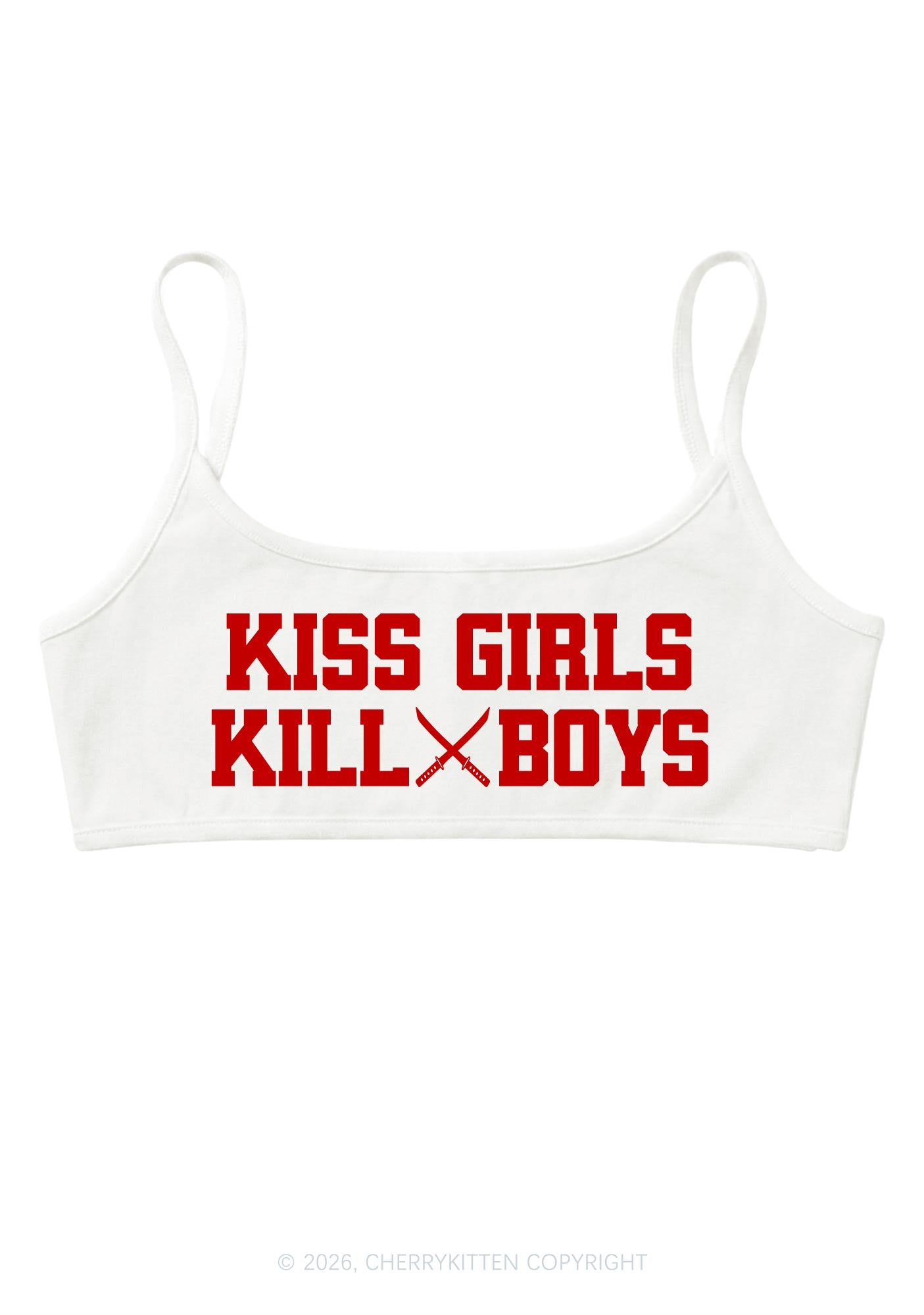 Kiss Girls Kill Boys Pride Y2K Super Crop Cami Cherrykitten
