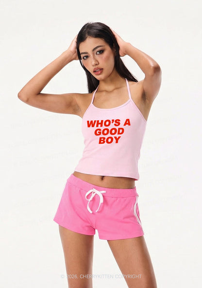 Whos Good Boy Y2K Halter Neck Cami Cherrykitten