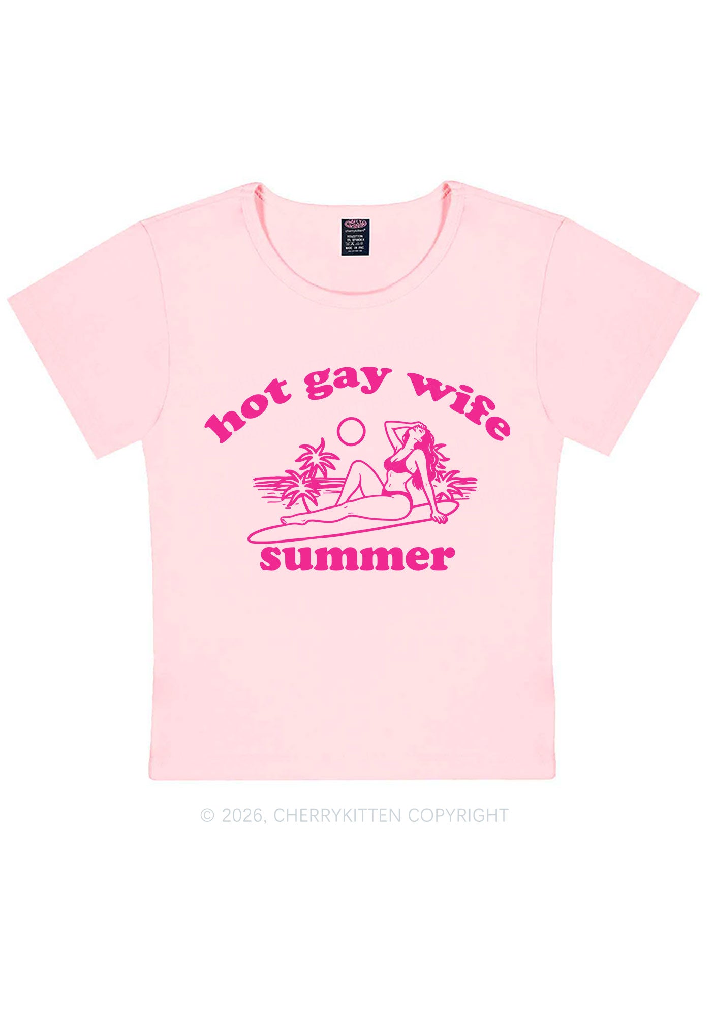 Hot Gay Wife Summer Pride Y2K Baby Tee Cherrykitten