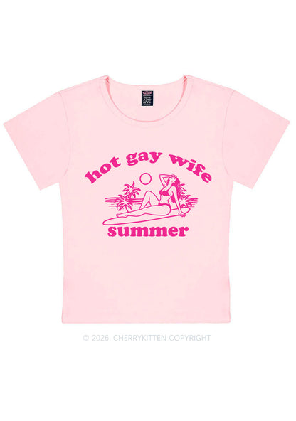 Hot Gay Wife Summer Pride Y2K Baby Tee Cherrykitten